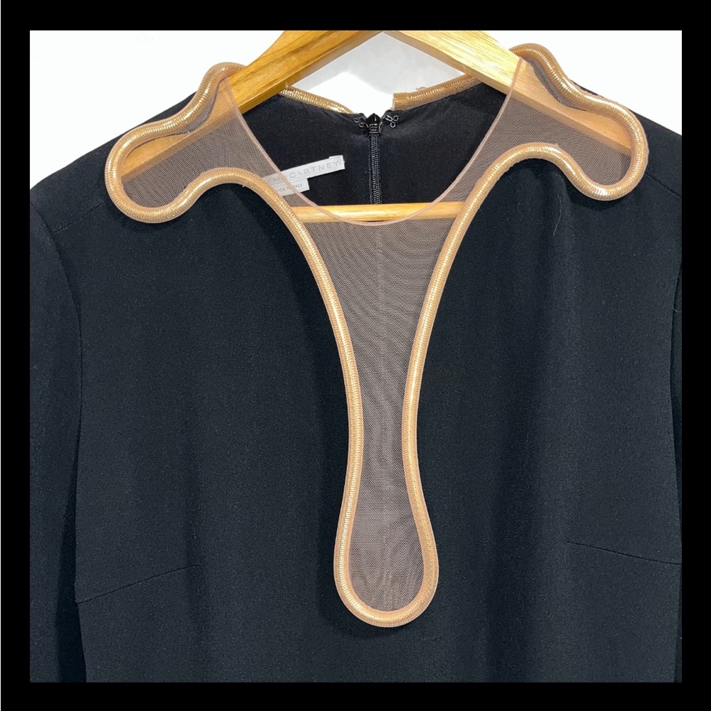 STELLA MCCARTNEY Isabela Chain Trim Mini Dress Black IT42 US6 Cocktail Evening - Picture 6 of 16
